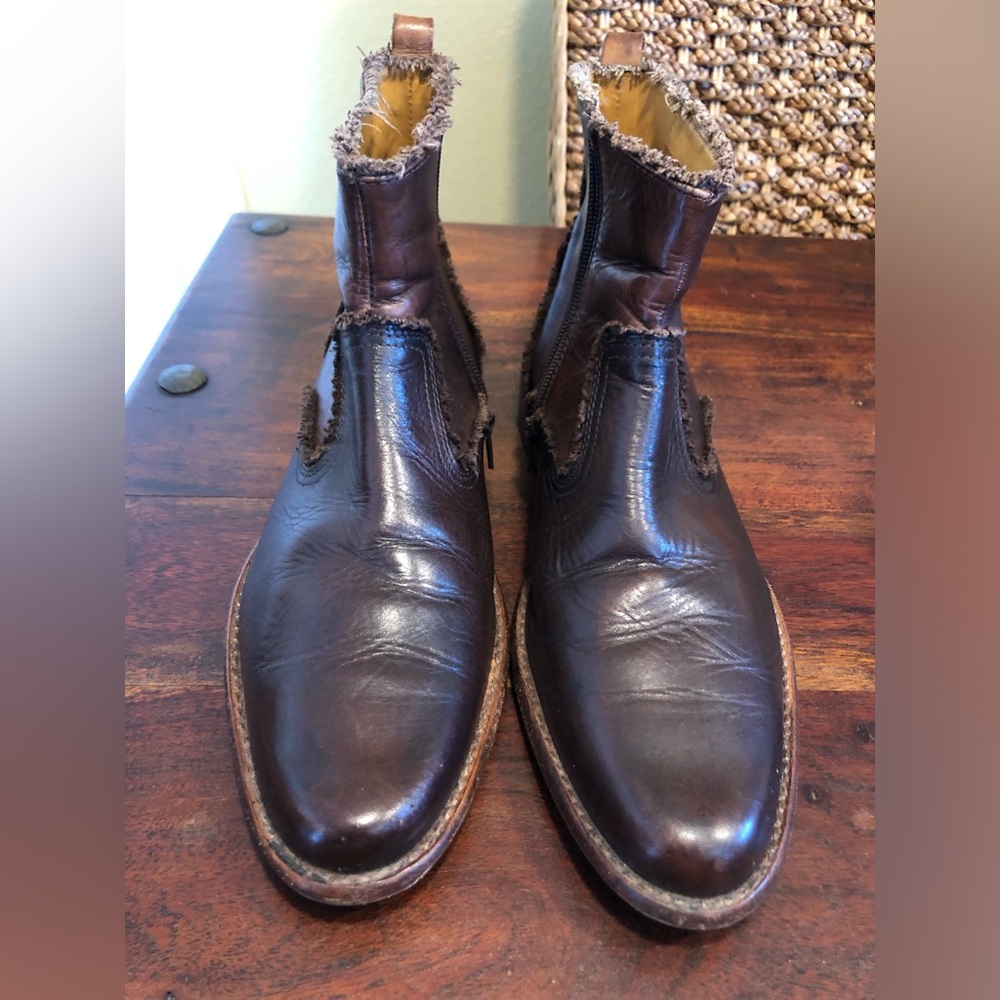 Men’s Red Tape Brown Leather Zip Up Boots/ Size 9